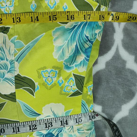 Citrine Coat Womens 4 Green Floral Print Long Duster Jacket Lined Pockets Spring - Picture 5 of 13